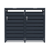 Double Wheelie Bin Metal Storage - Anthracite Grey