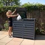 Double Wheelie Bin Metal Storage - Anthracite Grey - view 12