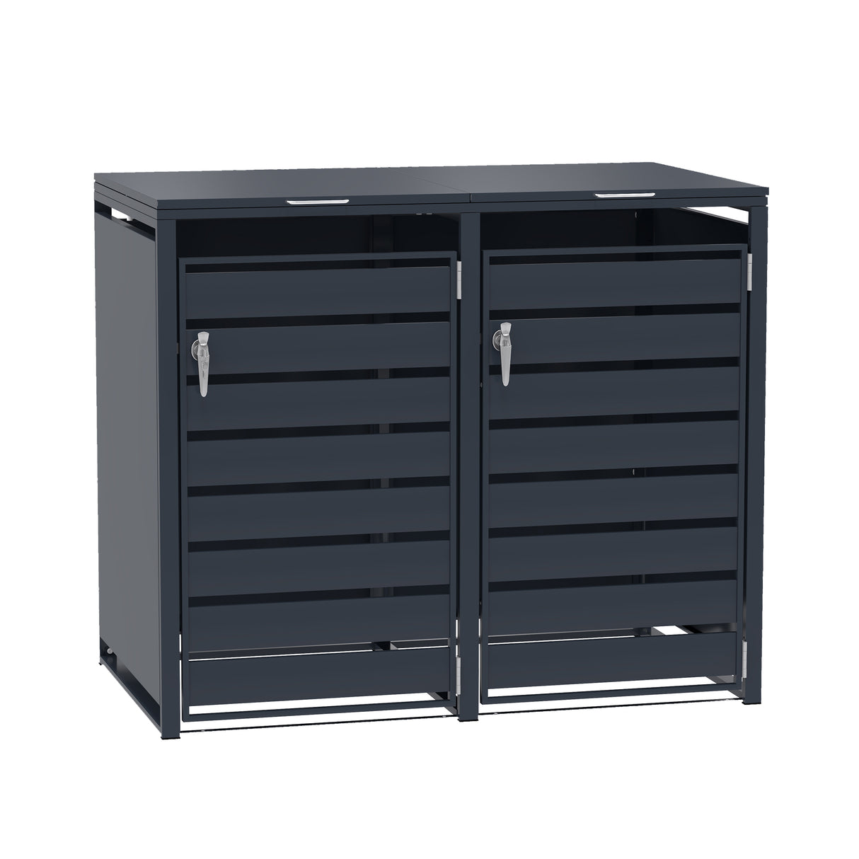 Double Wheelie Bin Metal Storage - Anthracite Grey