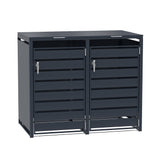 Double Wheelie Bin Metal Storage - Anthracite Grey
