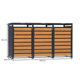 Triple Wheelie Bin Metal Storage - Anthracite & Wood