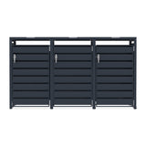 Triple Wheelie Bin Metal Storage - Anthracite Grey