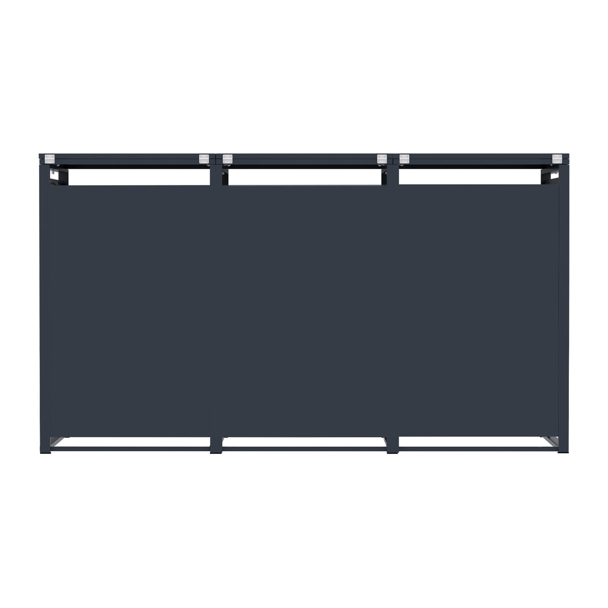 Triple Wheelie Bin Metal Storage - Anthracite Grey