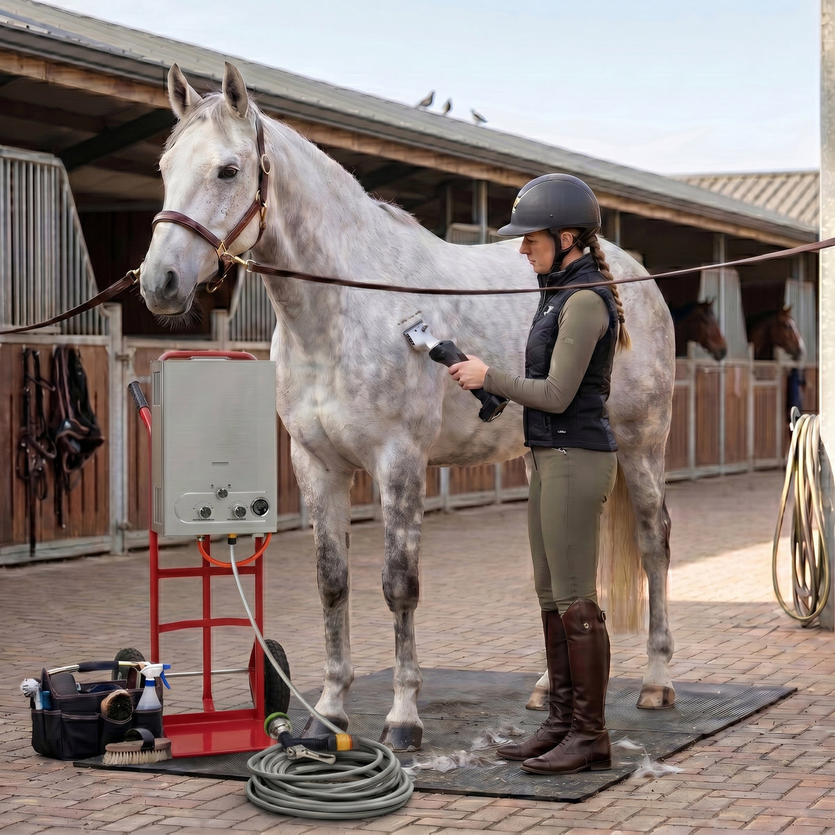 Horse Shower & Cordless Clippers - Red