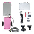 Deluxe pink horse shower with cordless clippers, hose, and accessories, featuring a sleek design and durable materials for grooming convenience