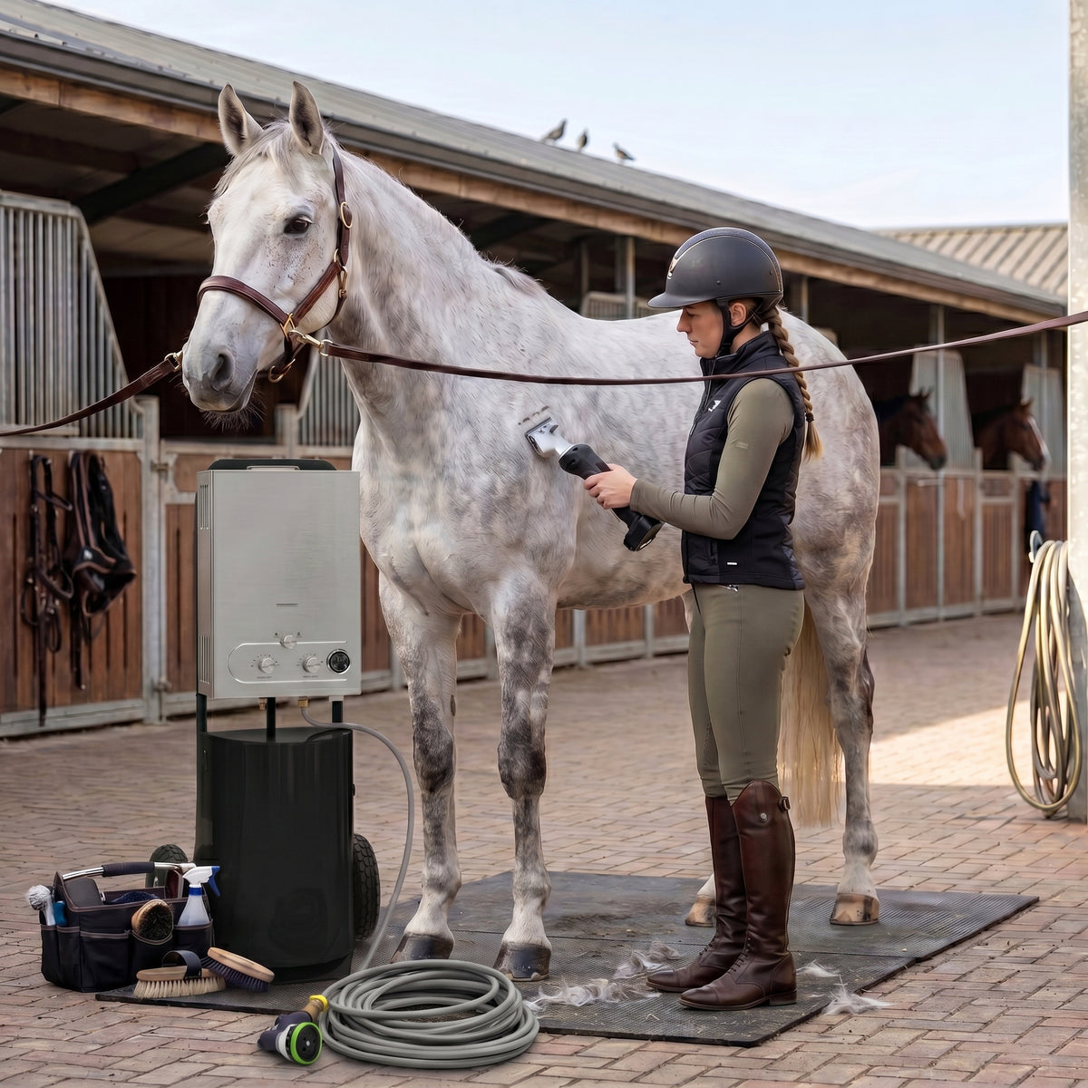 Deluxe Horse Shower & Cordless Clippers - Black