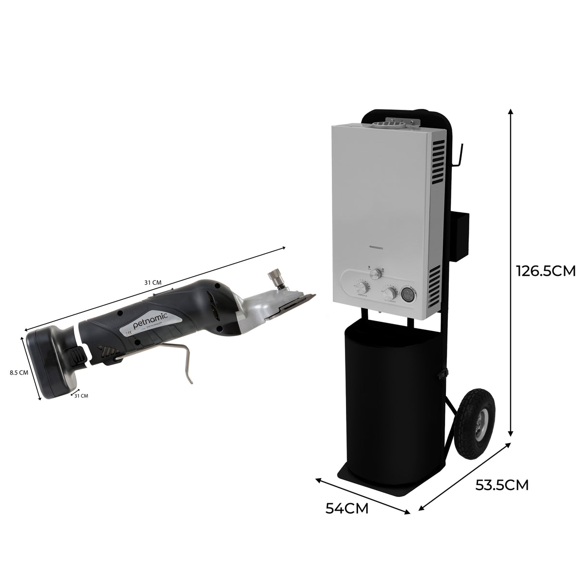 Deluxe Horse Shower & Cordless Clippers - Black