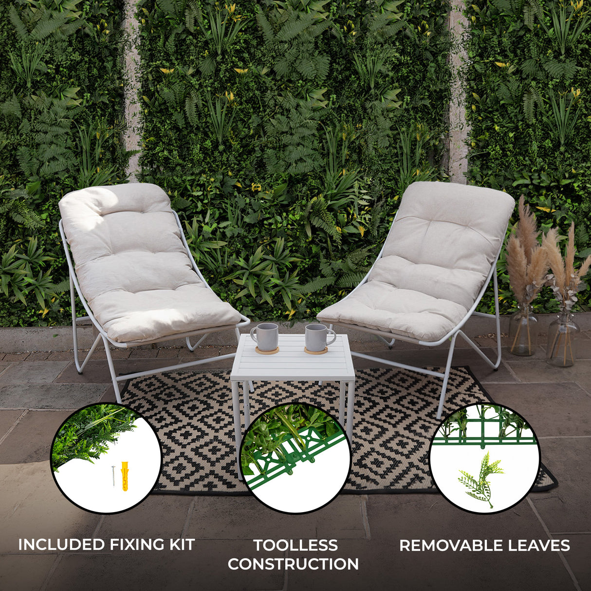 Ayla Artificial Wall Tile x 2 - 100cm x 100cm