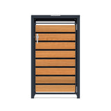 Single Wheelie Bin Metal Storage - Anthracite & Wood