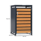 Single Wheelie Bin Metal Storage - Anthracite & Wood