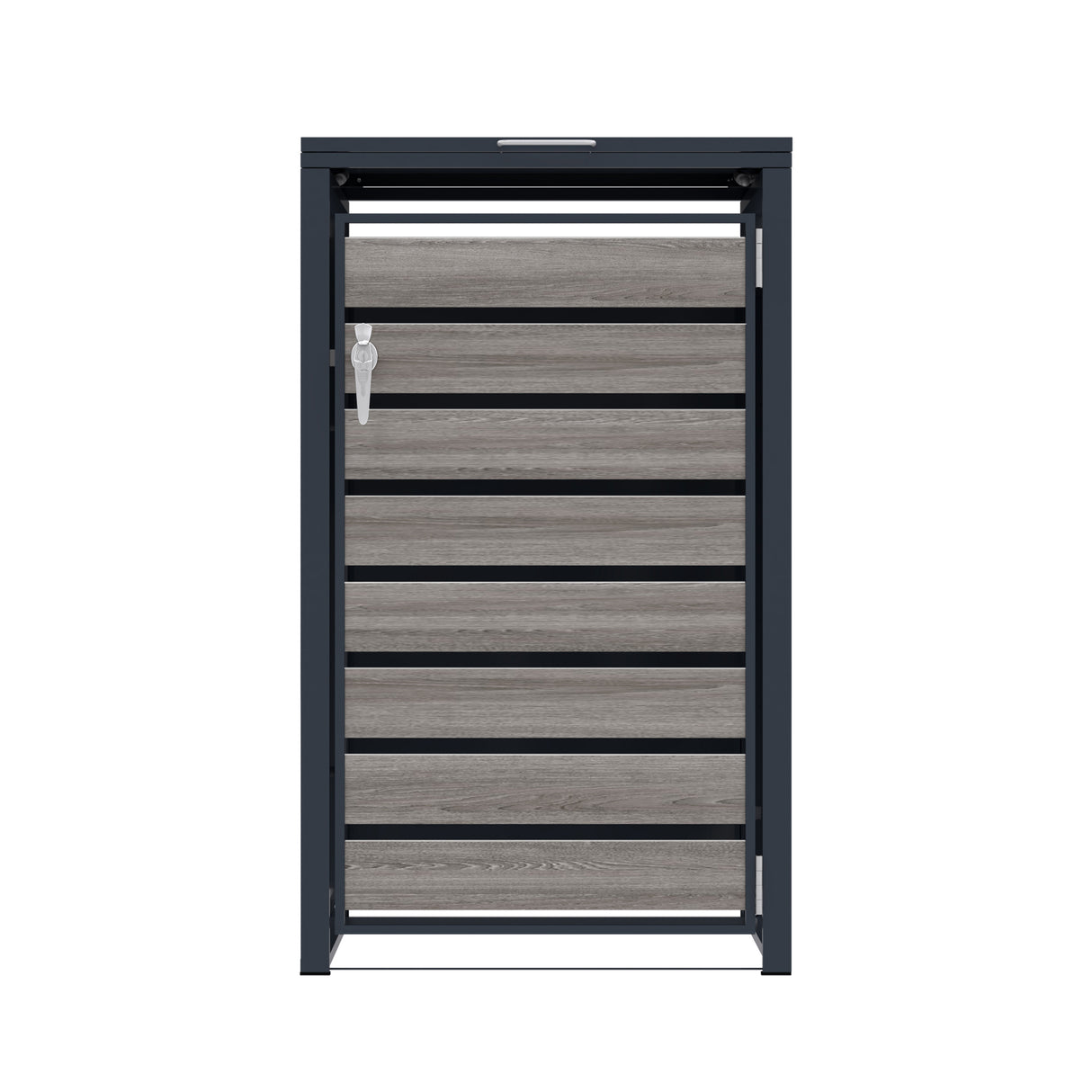 Single Wheelie Bin Metal Storage - Anthracite Grey Wood