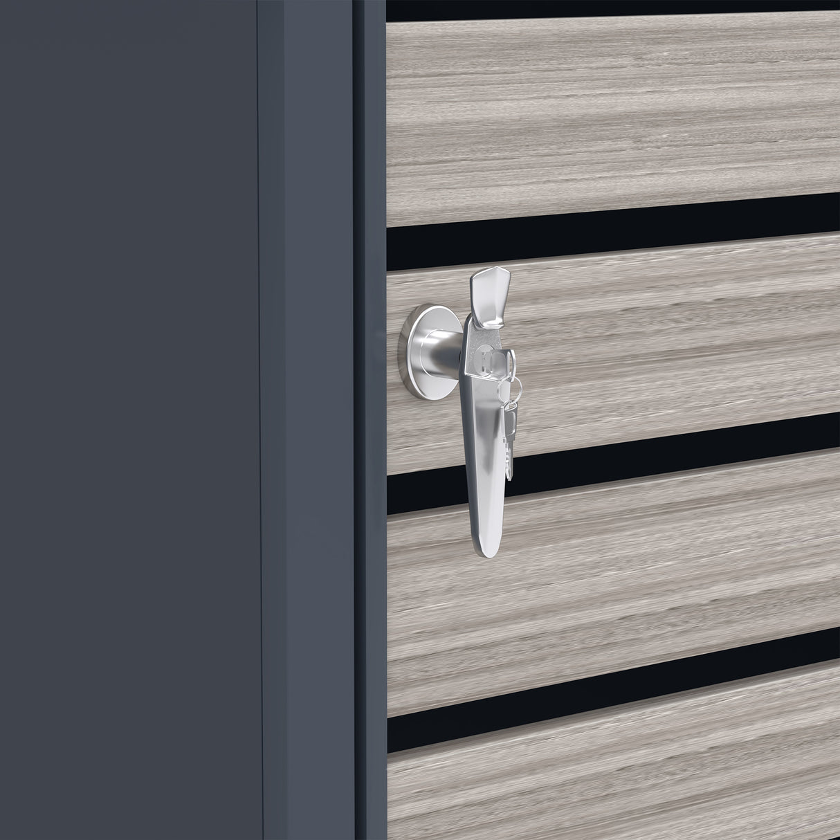 Single Wheelie Bin Metal Storage - Anthracite Grey Wood