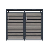 Double Wheelie Bin Metal Storage - Anthracite Grey Wood