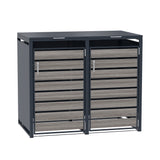 Double Wheelie Bin Metal Storage - Anthracite Grey Wood