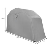 Medium motorbike tent in grey, featuring a durable fabric, spacious design, and dimensions of 270 cm x 106 cm x 155 cm for optimal protection