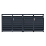 Quadruple Wheelie Bin Metal Storage - Anthracite Grey