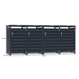 Quadruple Wheelie Bin Metal Storage - Anthracite Grey