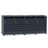 Quadruple Wheelie Bin Metal Storage - Anthracite Grey