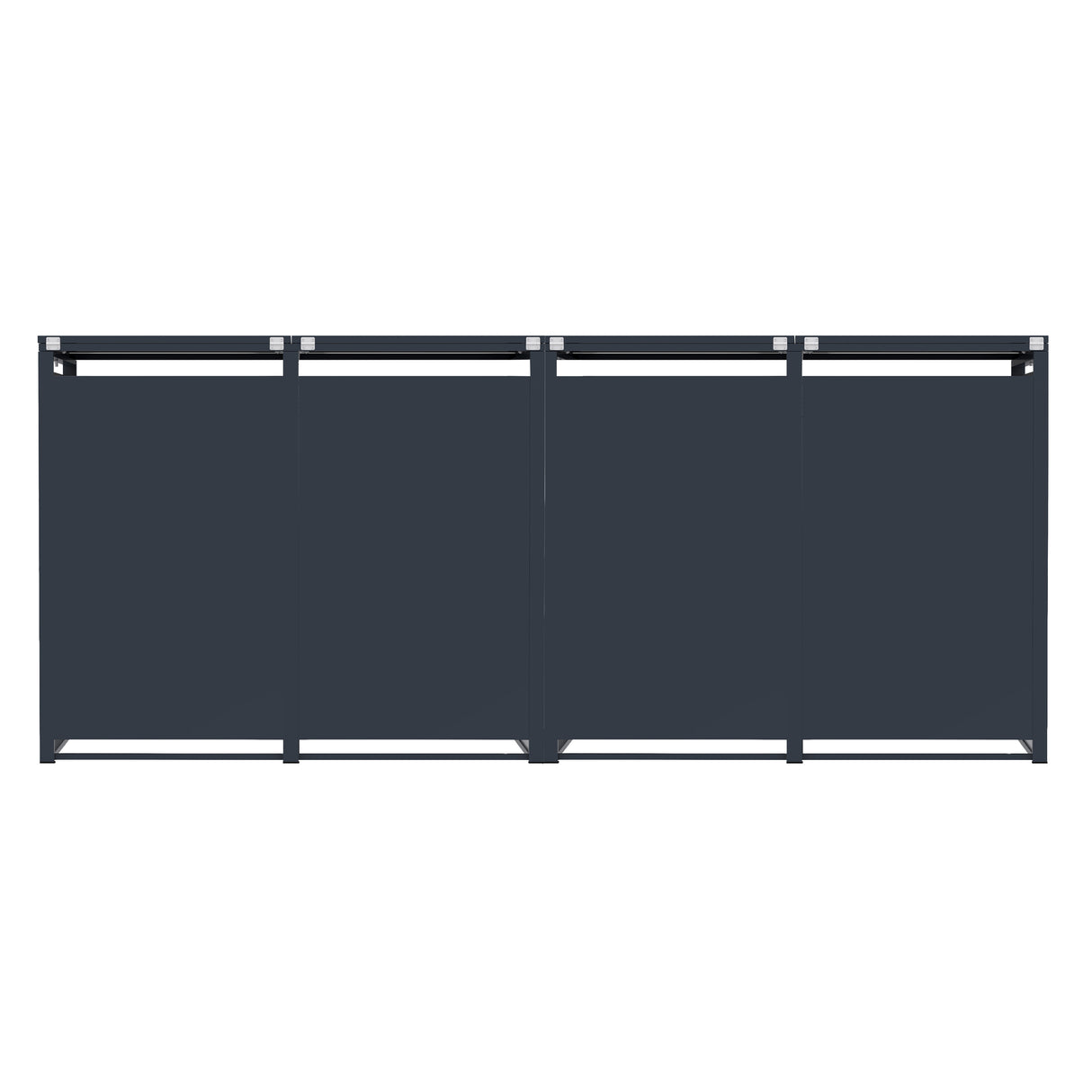 Quadruple Wheelie Bin Metal Storage - Anthracite Grey Wood