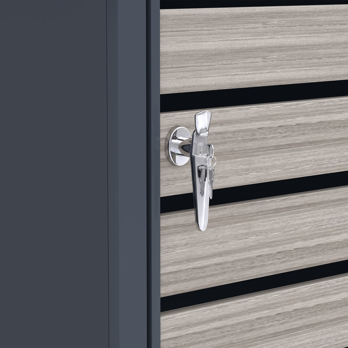 Quadruple Wheelie Bin Metal Storage - Anthracite Grey Wood - view 6