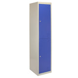 3 x Metal Storage Lockers - Two Doors, Blue - Flatpack