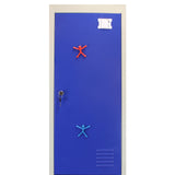 3 x Metal Storage Lockers - Two Doors, Blue - Flatpack