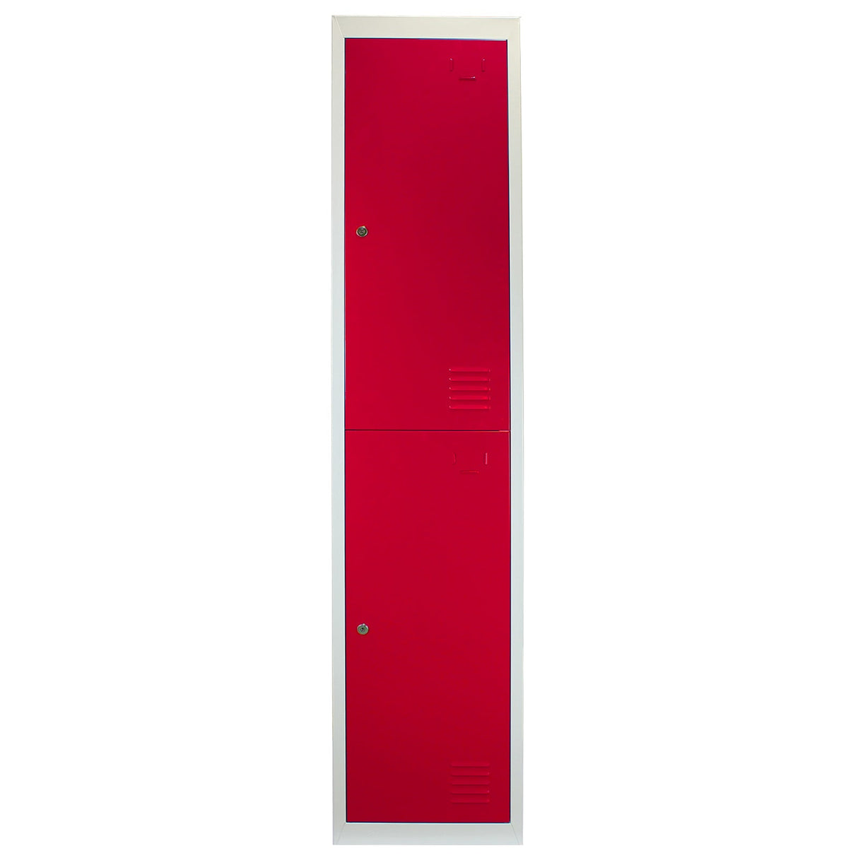 3 x Metal Storage Lockers - Two Doors, Red - Flatpack