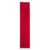 3 x Metal Storage Lockers - Two Doors, Red - Flatpack