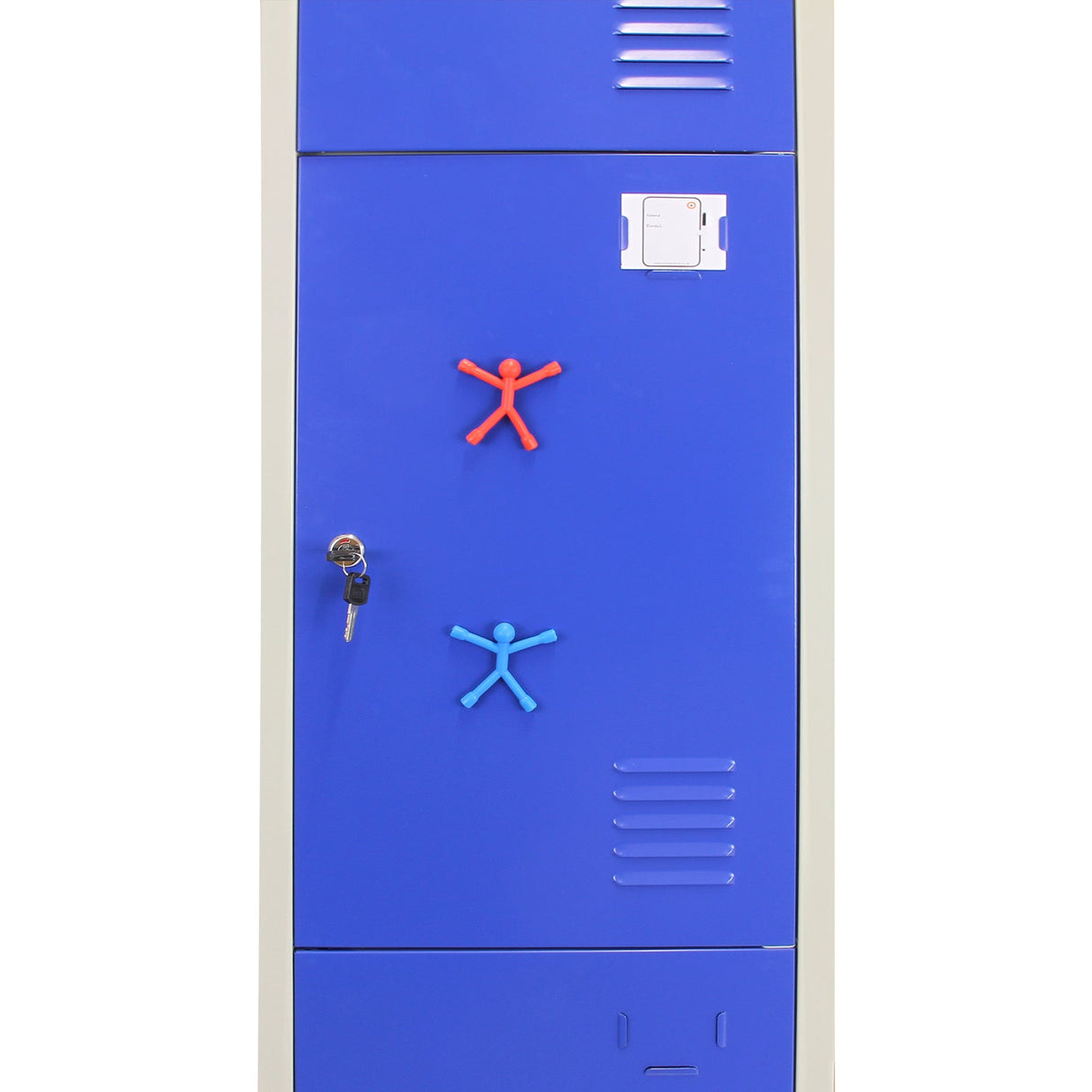 3 x Metal Storage Lockers - Three Doors, Blue - Flatpack