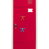 Metal Storage Lockers - Three Doors, Flatpacked, Red