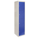 3 x Metal Storage Lockers - Four Doors, Blue - Flatpack