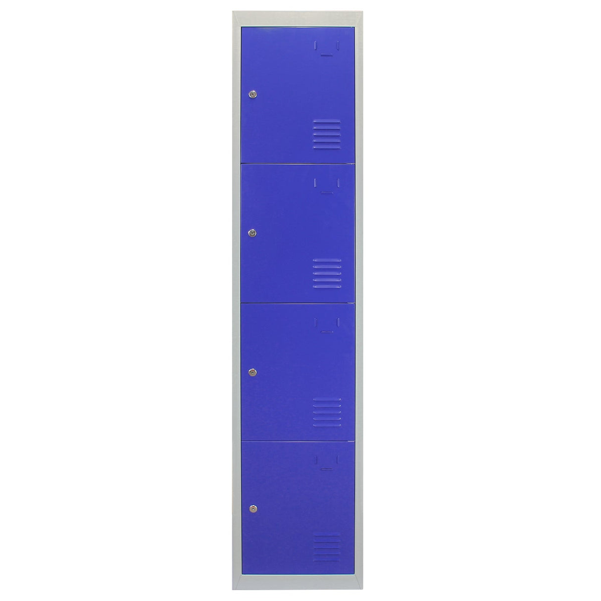 Metal Storage Lockers - Four Doors, Flatpacked, Blue