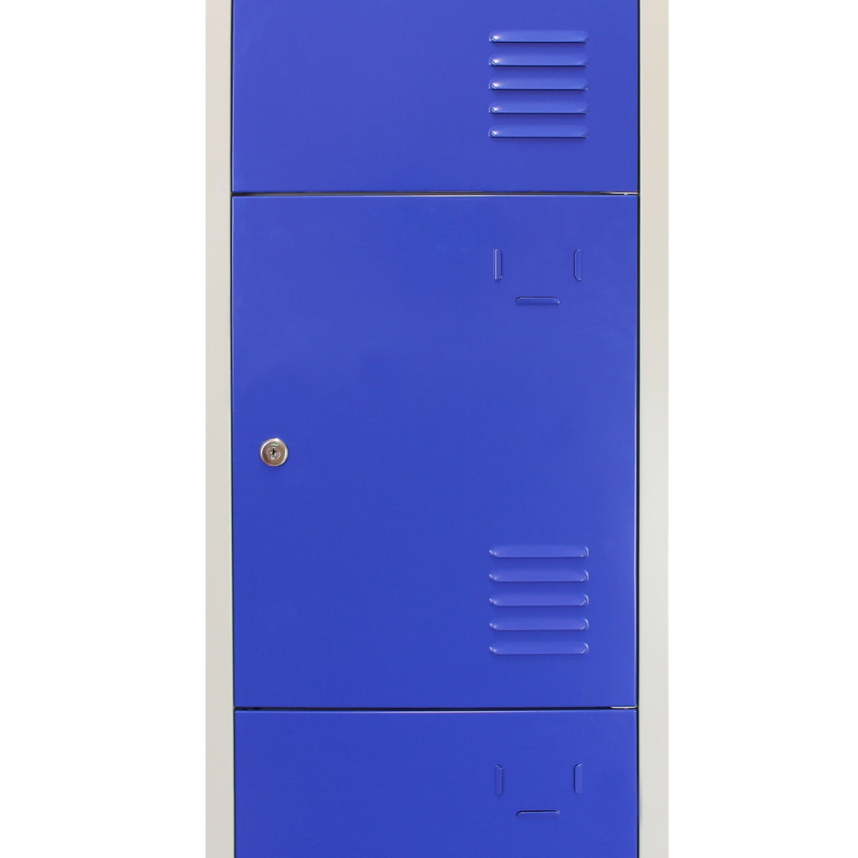 3 x Metal Storage Lockers - Four Doors, Blue - Flatpack