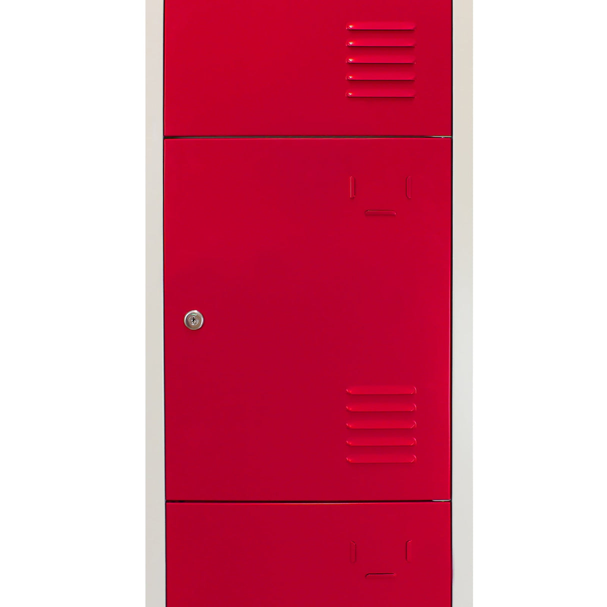 3 x Metal Storage Lockers - Four Doors, Red - Flatpack