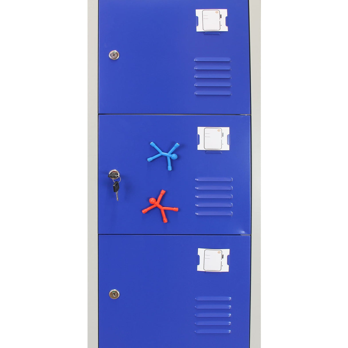 Metal Storage Lockers - Six Doors, Flatpacked, Blue