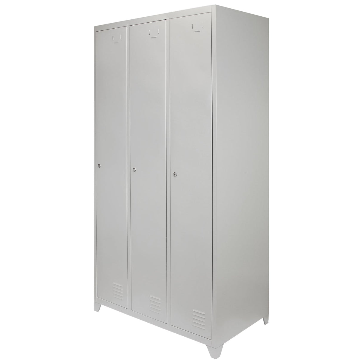 Metal Storage Lockers - Three Doors, Grey