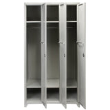 Metal Storage Lockers - Three Doors, Grey