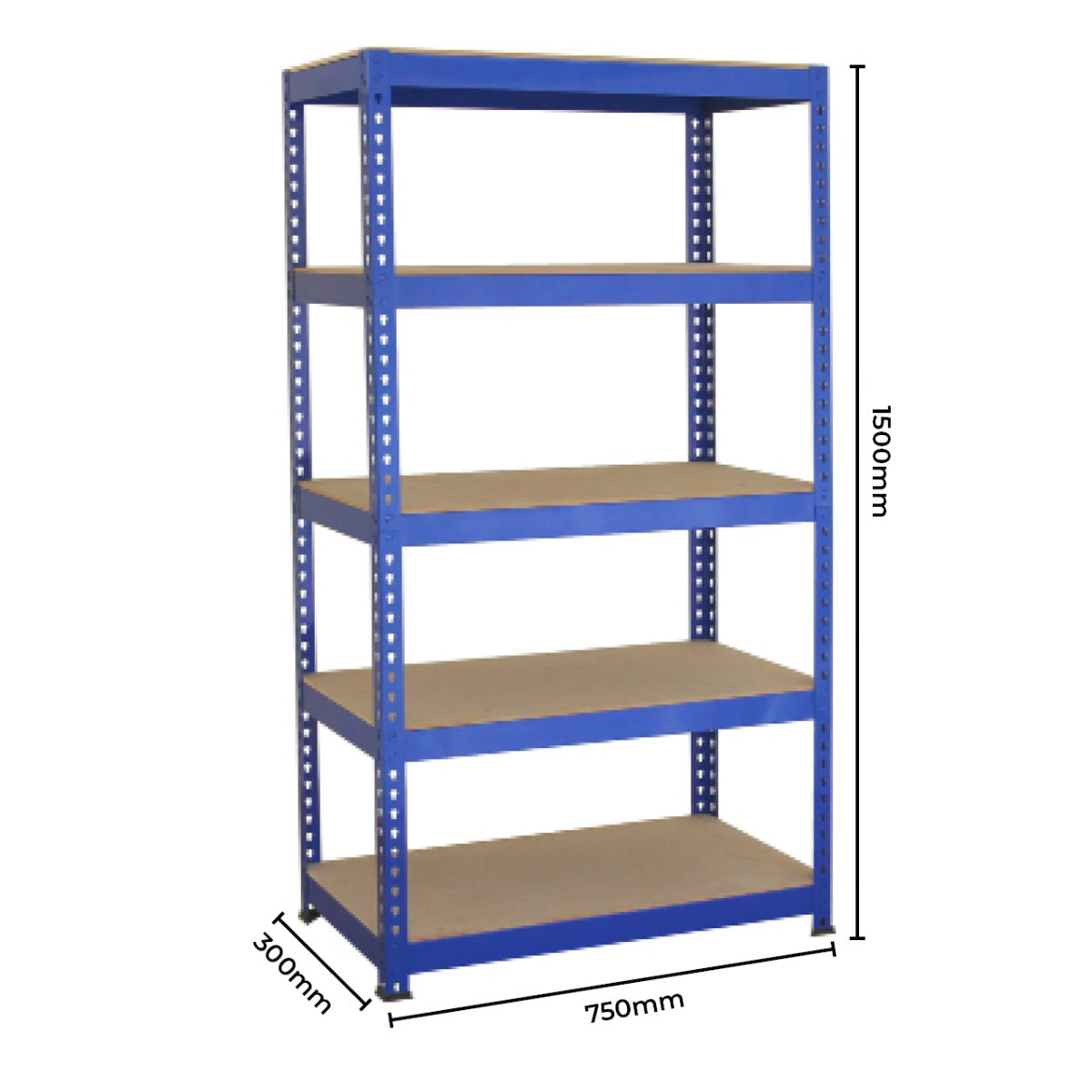 2 x T-RAX Blue Metal Racking Units 75cm x 150cm x 30cm