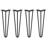 4 x 16" Hairpin Legs - 3 Prong - 10mm - Black