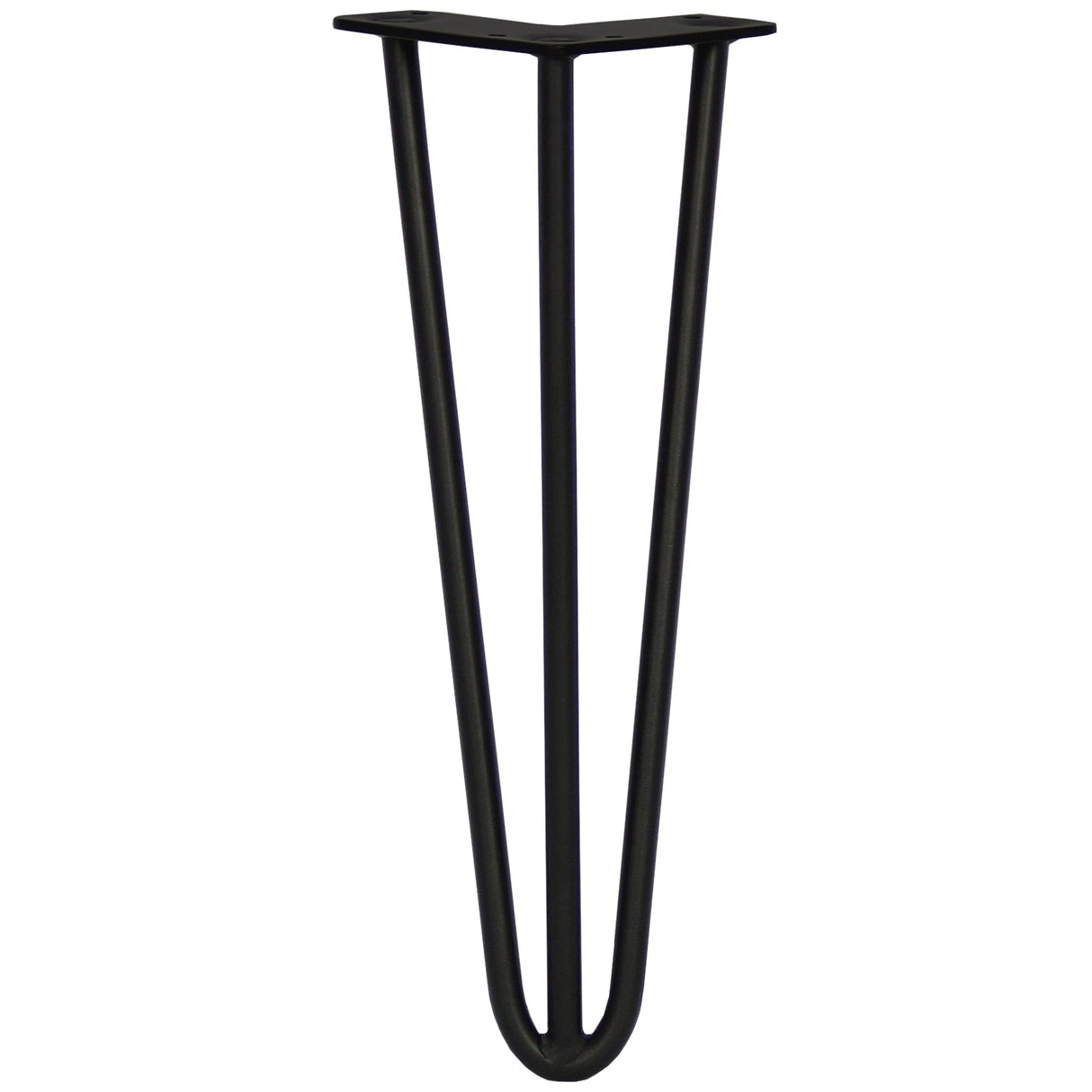 4 x 14" Hairpin Legs - 3 Prong - 12mm - Black