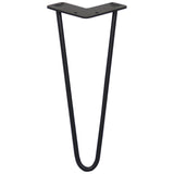 4 x 12" Hairpin Legs - 2 Prong - 10mm - Black