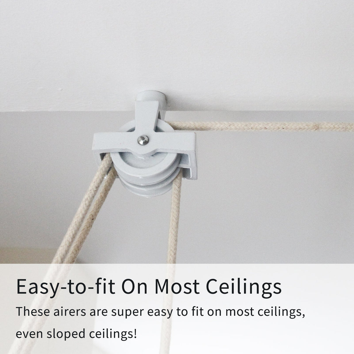 Clothing Airer Ceiling Pulley - White - 1.8m