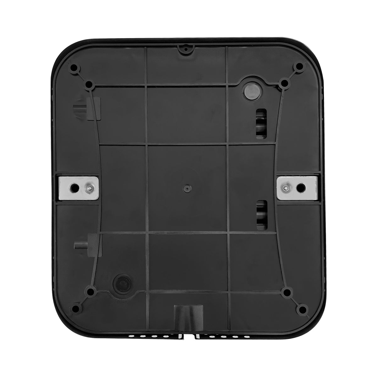 Black plastic base of MAXBLAST hand dryer featuring a square shape with mounting holes and a smooth, matte finish