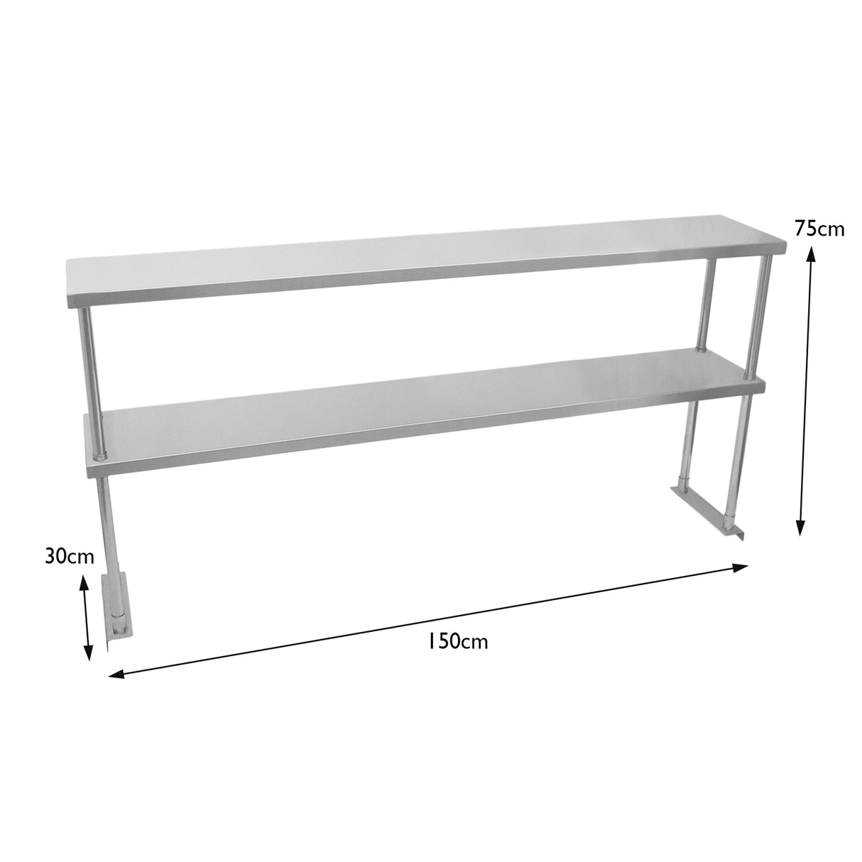 5ft Catering Bench With Double Over-Shelf