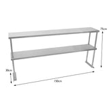 Kukoo Double Tier Steel Over-Shelf 1500mm