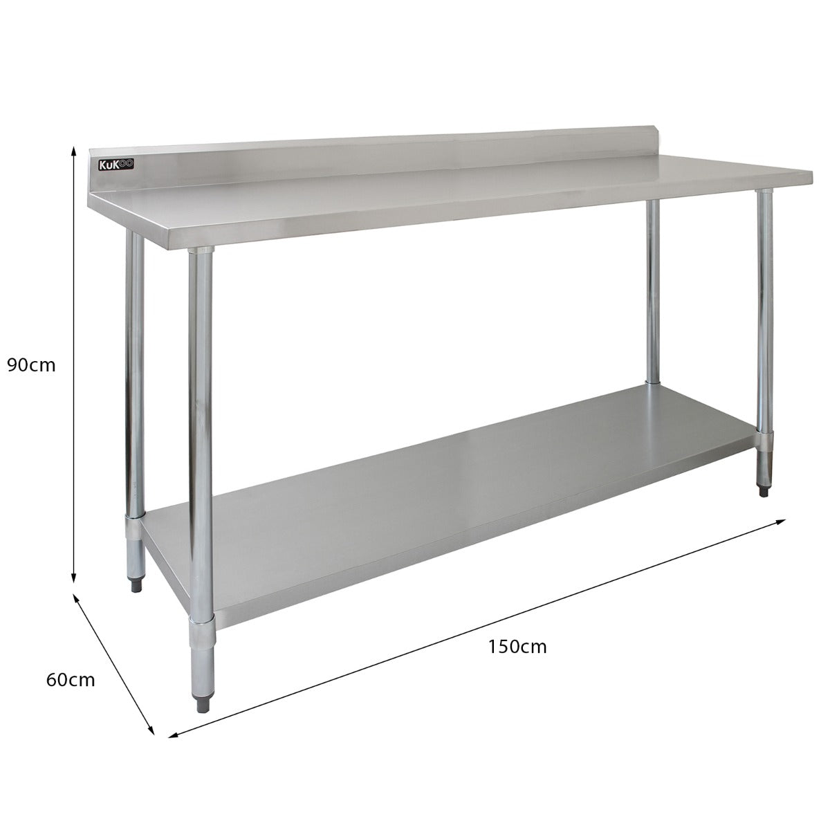 5ft Stainless Steel Catering Bench & 2 x Wall Mounted Shelves