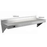 5ft Stainless Steel Catering Bench & 2 x Wall Mounted Shelves