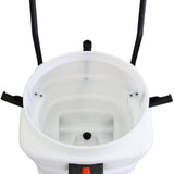 White 90L Maxblast industrial vacuum with a smooth, spacious interior, featuring sturdy black handles for easy transport and use