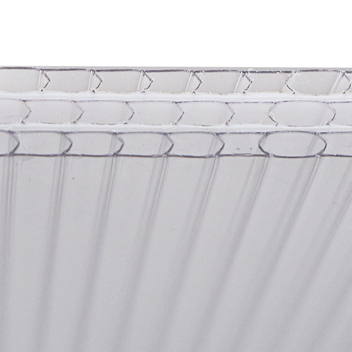 Clear polycarbonate sheets with a ribbed texture, designed for a 6ft x 4ft greenhouse, showcasing durability and lightweight properties