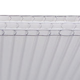 Clear polycarbonate sheets with a ribbed texture, designed for a 6ft x 6ft greenhouse, showcasing durability and lightweight design